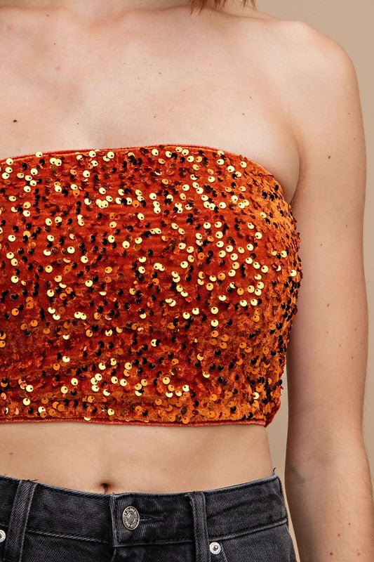 Isabella Sequin Crop Top