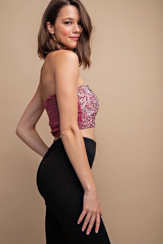 Isabella Sequin Crop Top