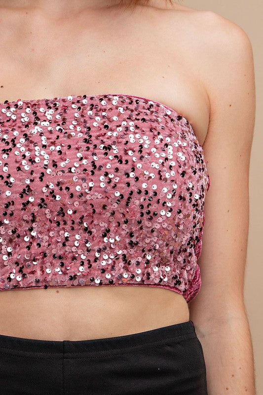 Isabella Sequin Crop Top