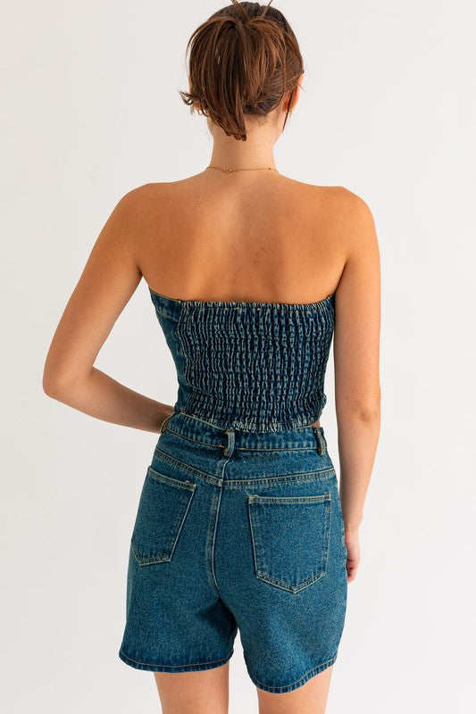 Jovi Denim Tube Top