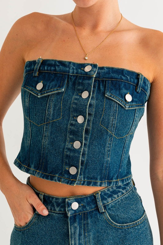 Jovi Denim Tube Top