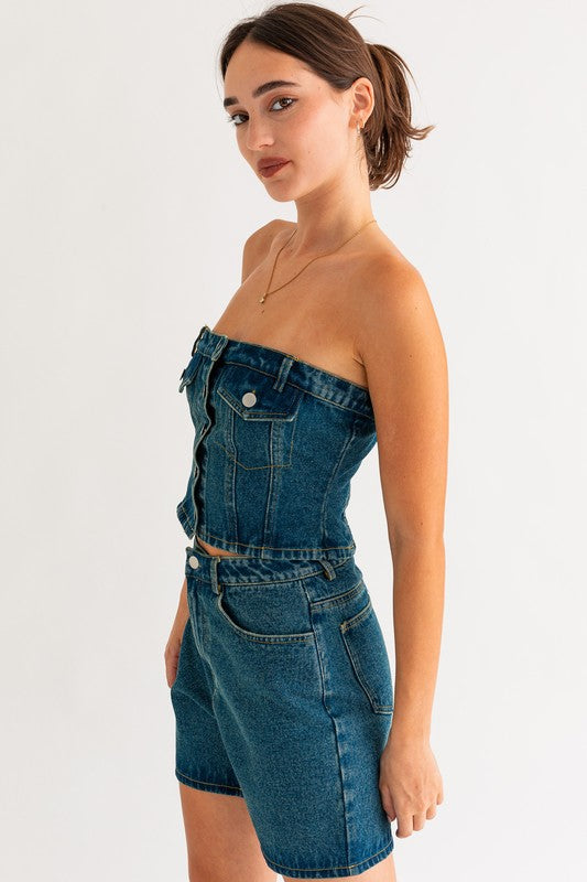 Jovi Denim Tube Top
