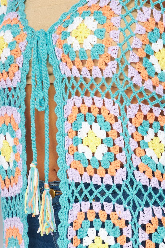 Wall Flower Crochet Cardigan