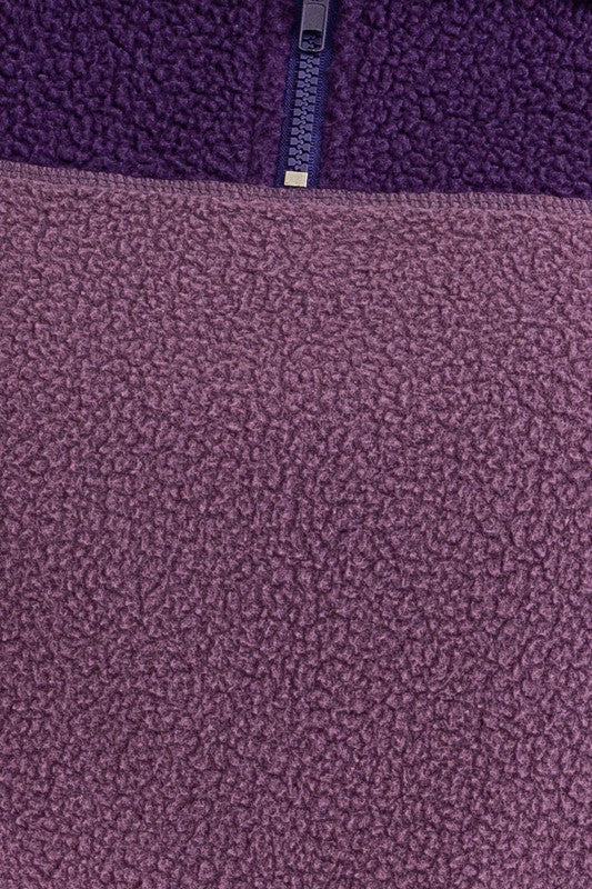 Grape Fleece Crop Sweater