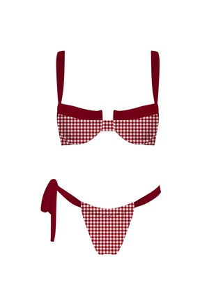 Red Gingham Bikini Bottoms