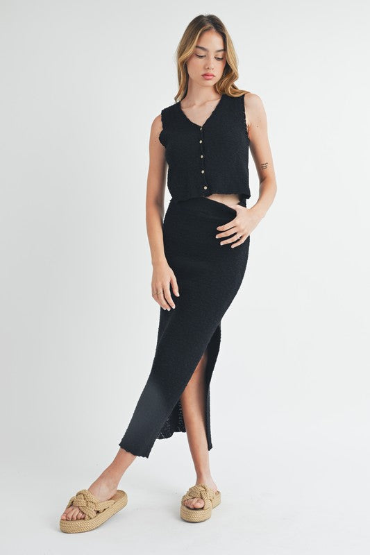 Onyx Knit Midi Skirt