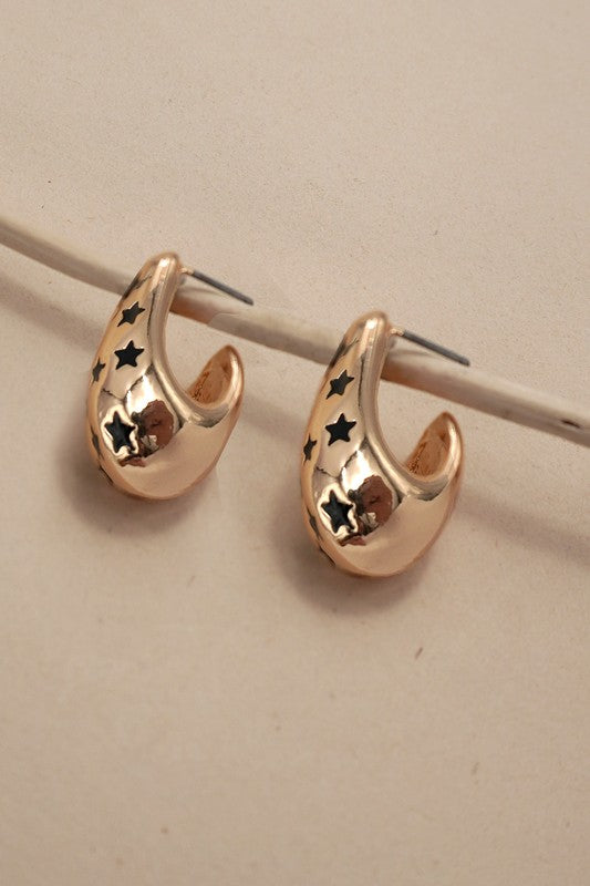 Star Studded Huggie Hoops