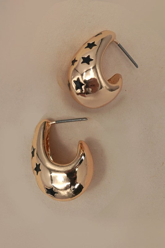 Star Studded Huggie Hoops