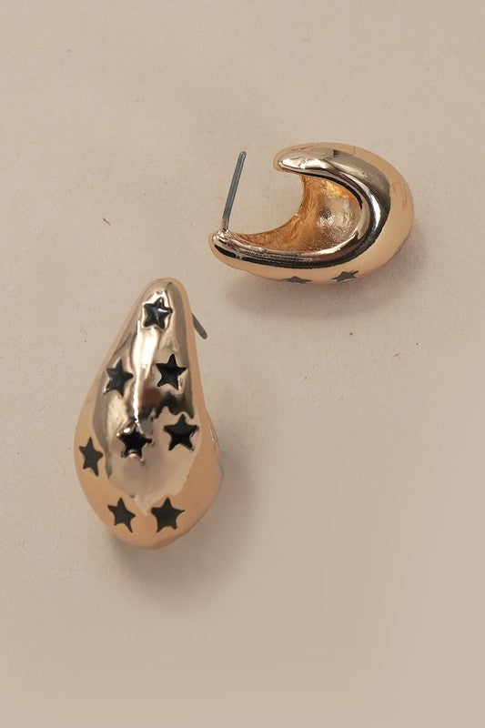 Star Studded Huggie Hoops