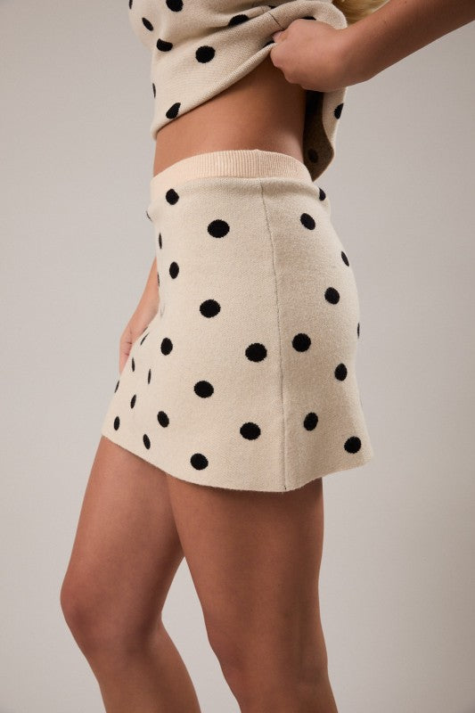 Polka Sweater Knit Skirt