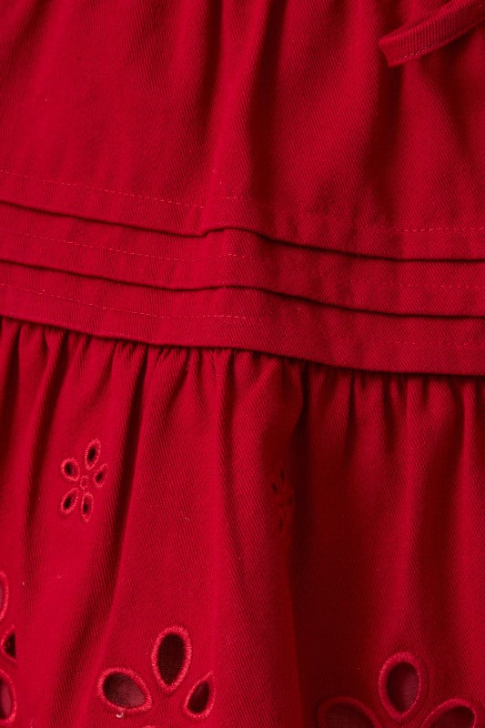 Eyelet Embroidered Mini Skirt