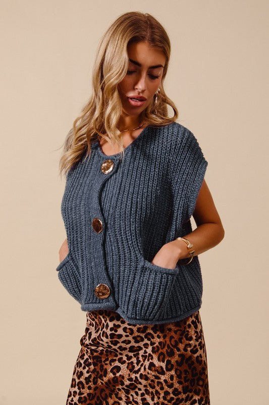 Chunky knit sweater vest