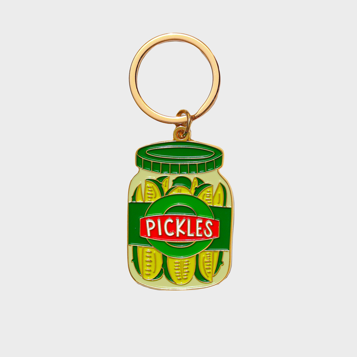 Pickle Jar Enamel Keychain Bag Charm