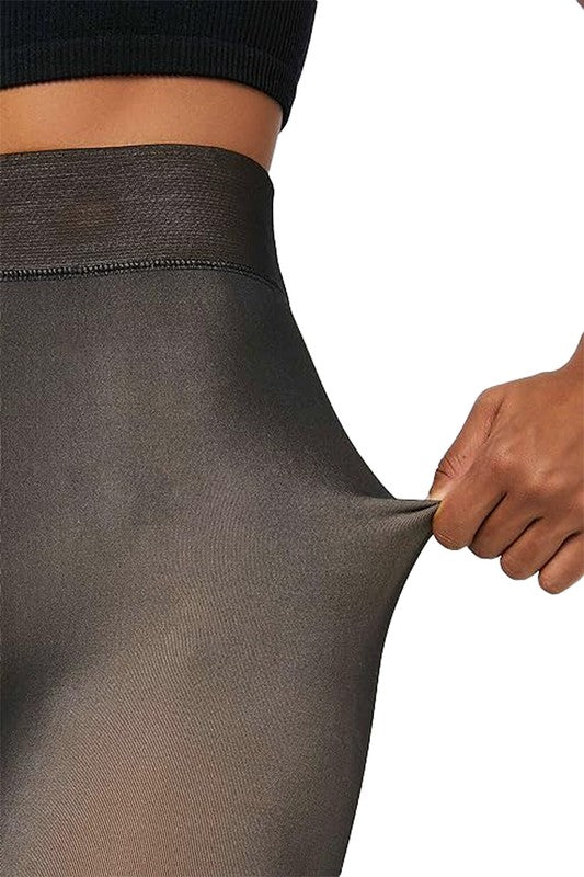 Sheer Illusion Fleece-Lined Tights