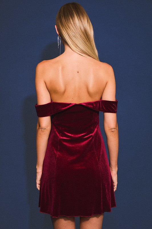 Cranberry Velvet Dress
