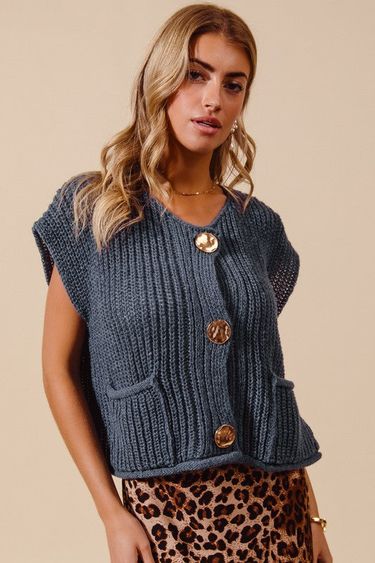 Chunky knit sweater vest