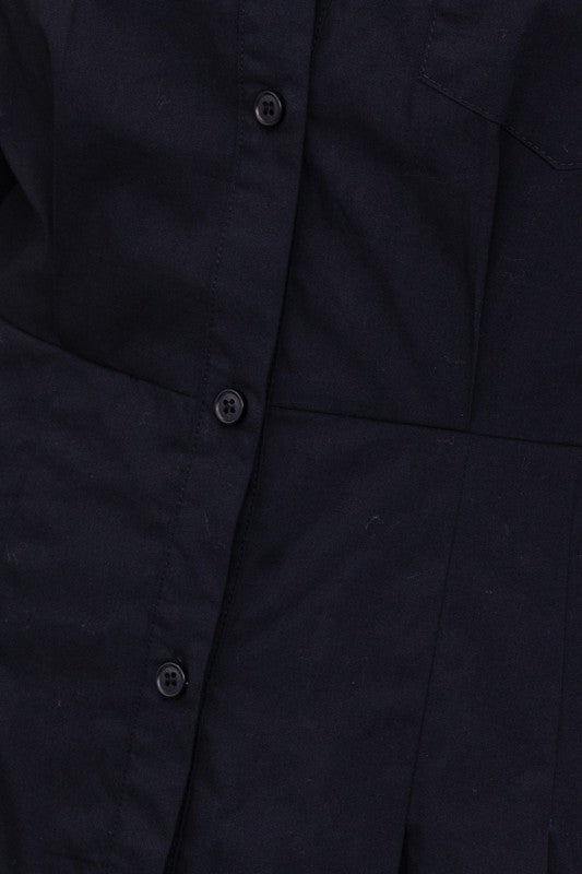 Wednesday Pleated Shirt Dress